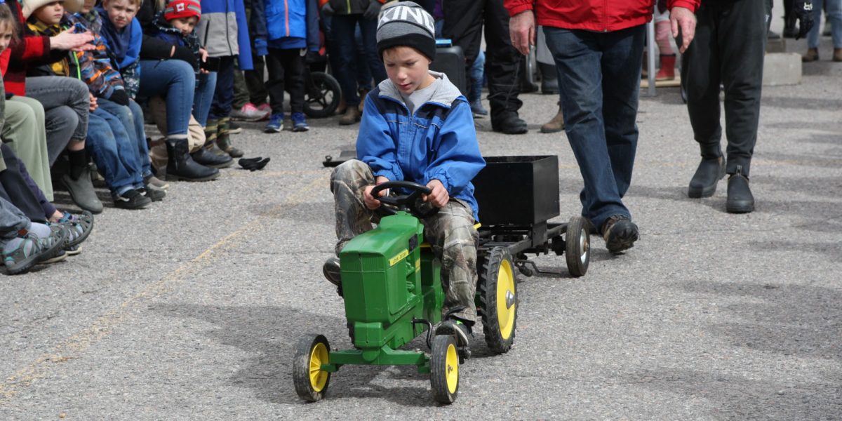children's pedal tractor pull at Elmvale Fall Fair