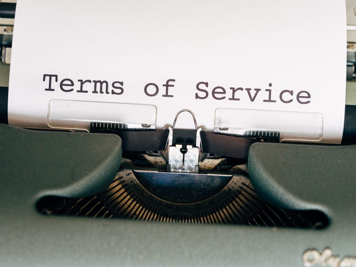 terms of service typewriter